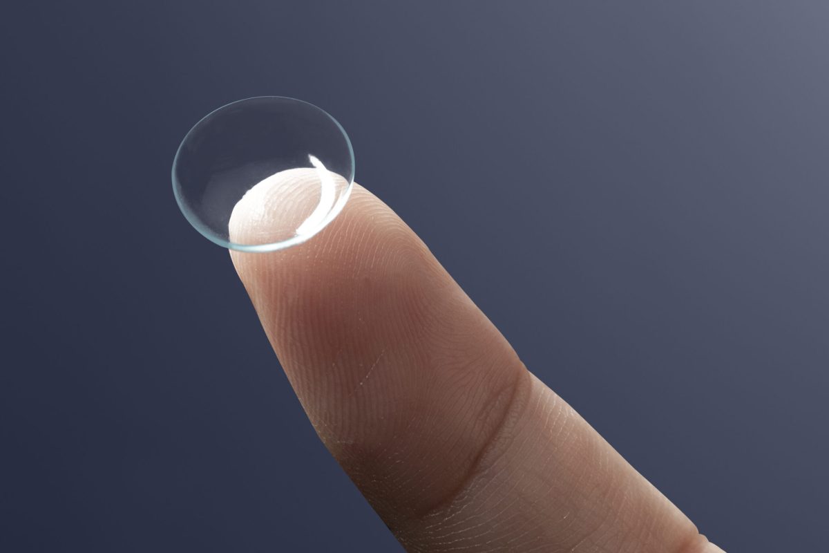 Smart contact lens on fingertip new tech